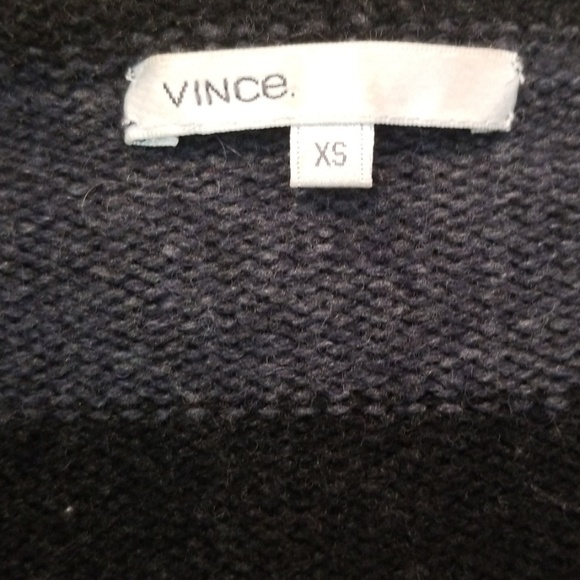 💕VINCE💕 Striped Shawl Collar Cardigan Hooded Alpaca Wool Cashmere Striped XS - Picture 7 of 7